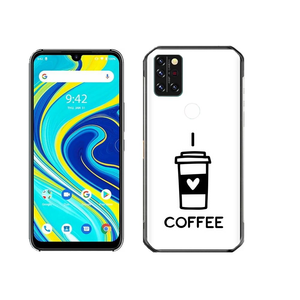 

Чехол MyPads Tocco для Umidigi A7 Pro Я люблю кофе, Прозрачный, Tocco