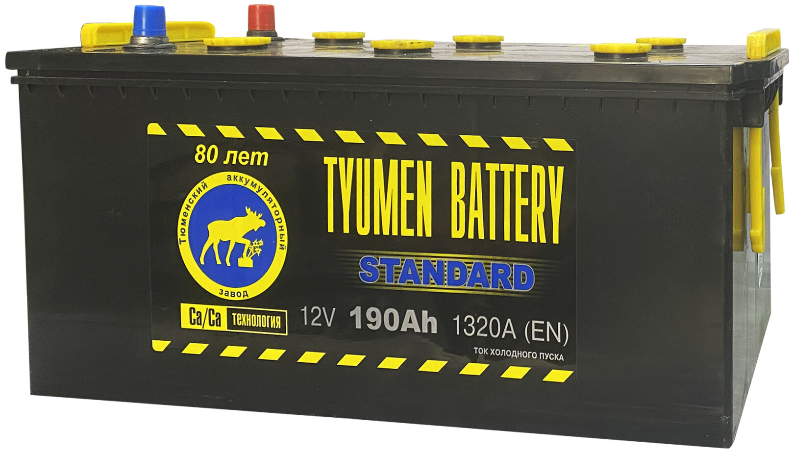 

Аккумулятор TYUMEN BATTERY STANDARD 190 Ач 1320 А обратная полярность, конус, STANDARD