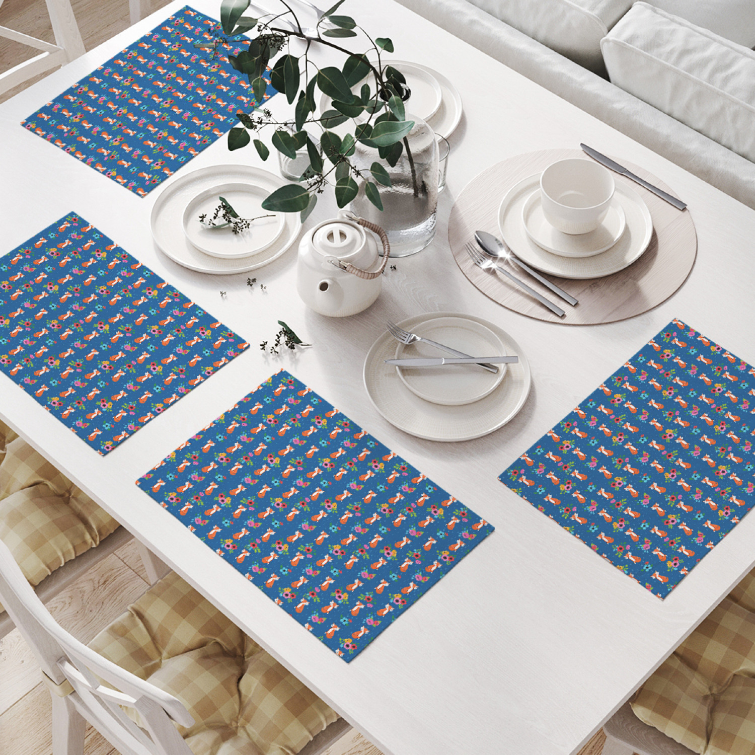 

Комплект салфеток JoyArty "Лисички и цветы" (32х46 см, 4 шт.), Лисички и цветы