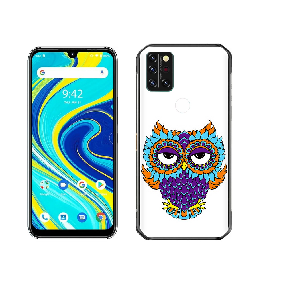 

Чехол MyPads Tocco для Umidigi A7 Pro Цветная сова, Прозрачный, Tocco