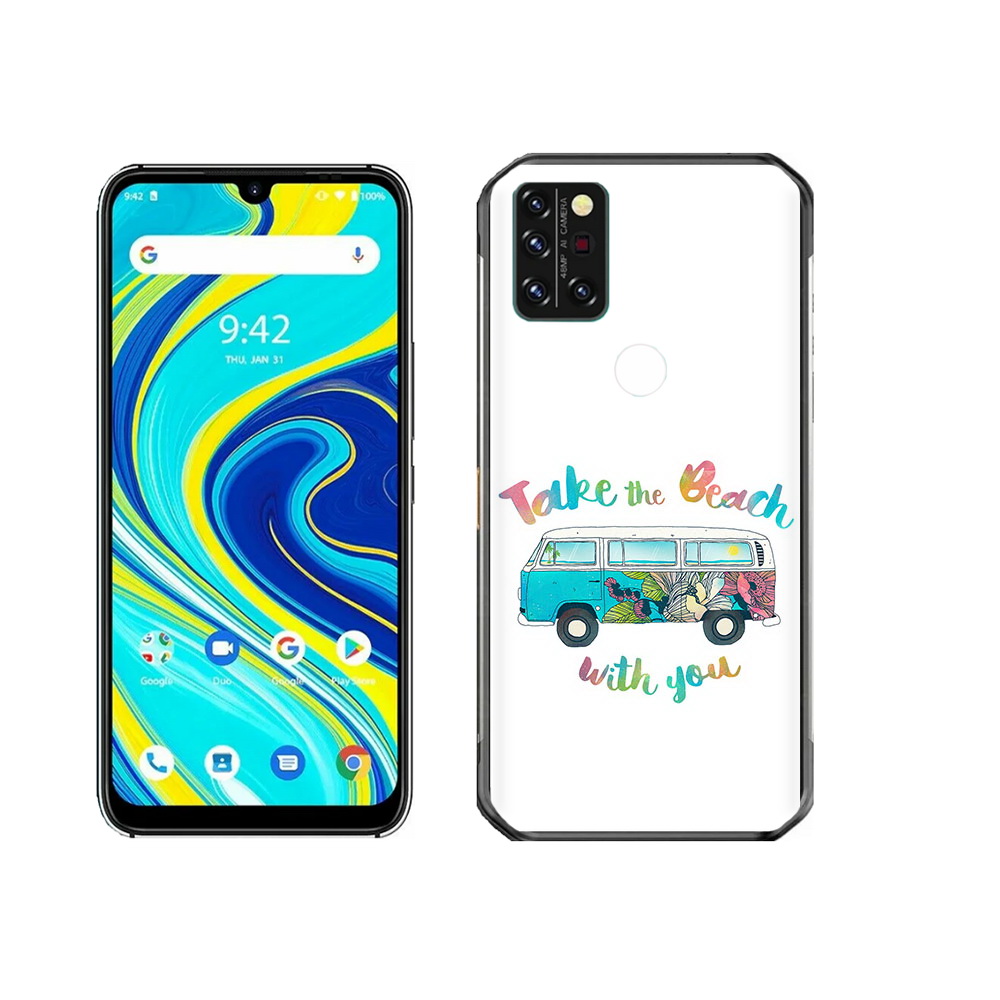 

Чехол MyPads Tocco для Umidigi A7 Pro Хиппи автобус, Прозрачный, Tocco