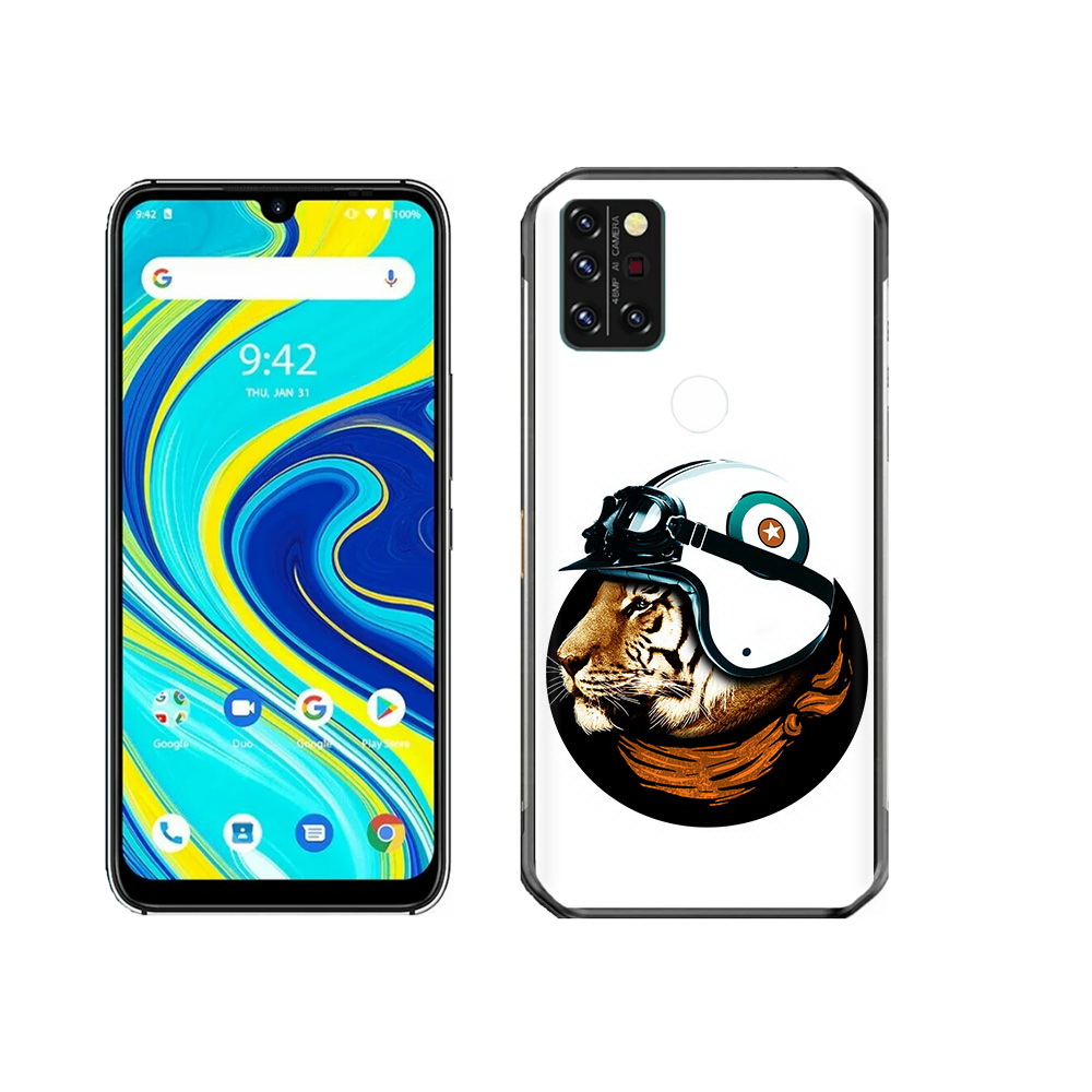 

Чехол MyPads Tocco для Umidigi A7 Pro Тигр в шлеме, Прозрачный, Tocco