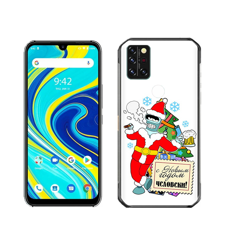 

Чехол MyPads Tocco для Umidigi A7 Pro С новым годом человеки, Прозрачный, Tocco