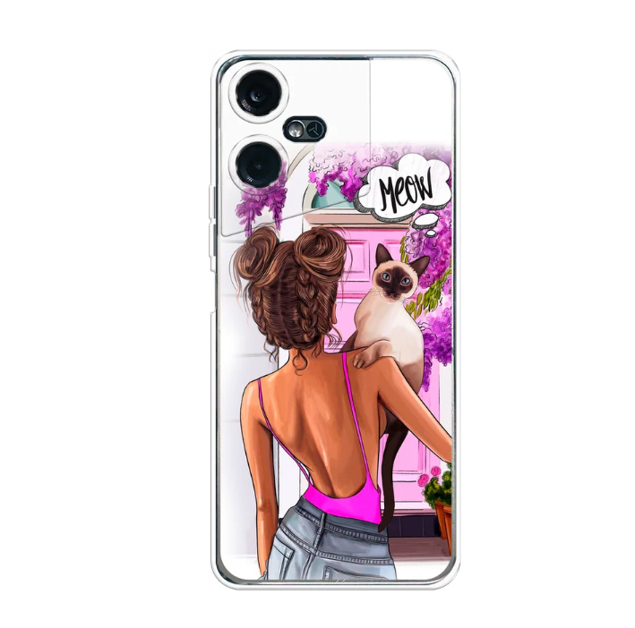 

Чехол Awog на Tecno Pova Neo "Девушка с кошкой", Разноцветный, 302150-7