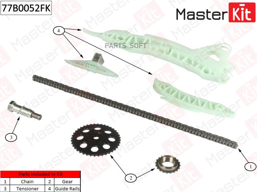 

Комплект Цепи Грм Citroen/Peugeot C4 1.6 Thp 140/1.6 Thp 1 5fr (Ep6dt) MasterKit арт. 77B0