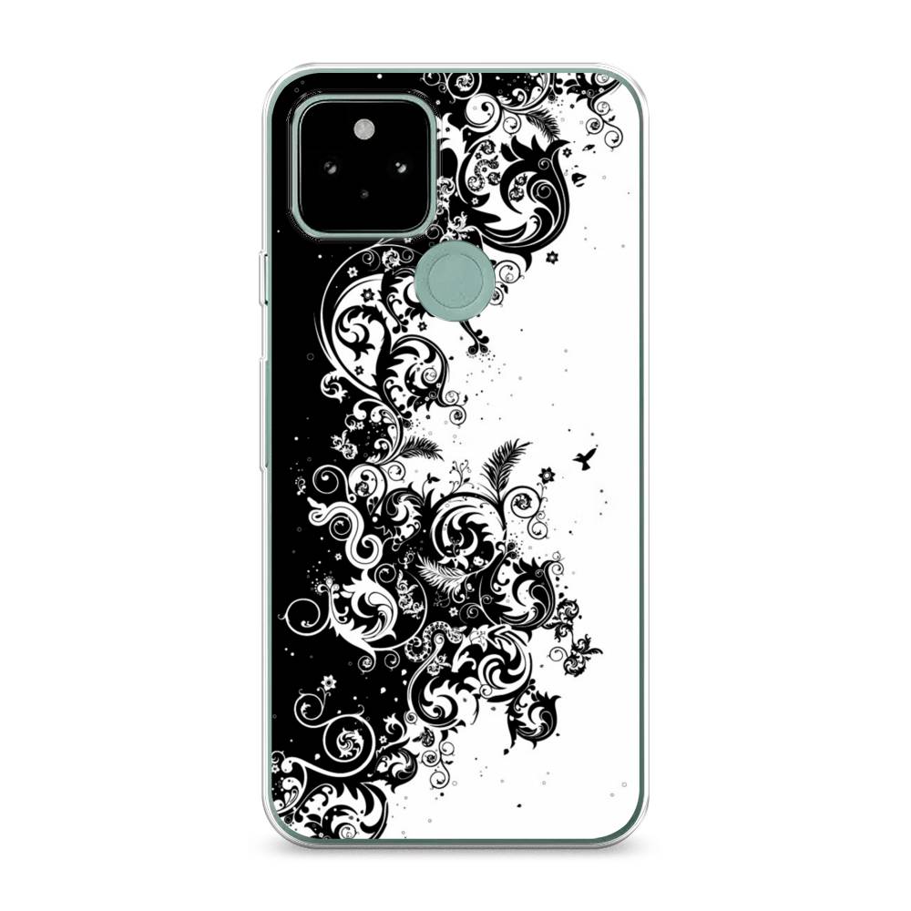 

Чехол для Google Pixel 5A "Черно белый узор", Белый;черный;серый, 271050-3