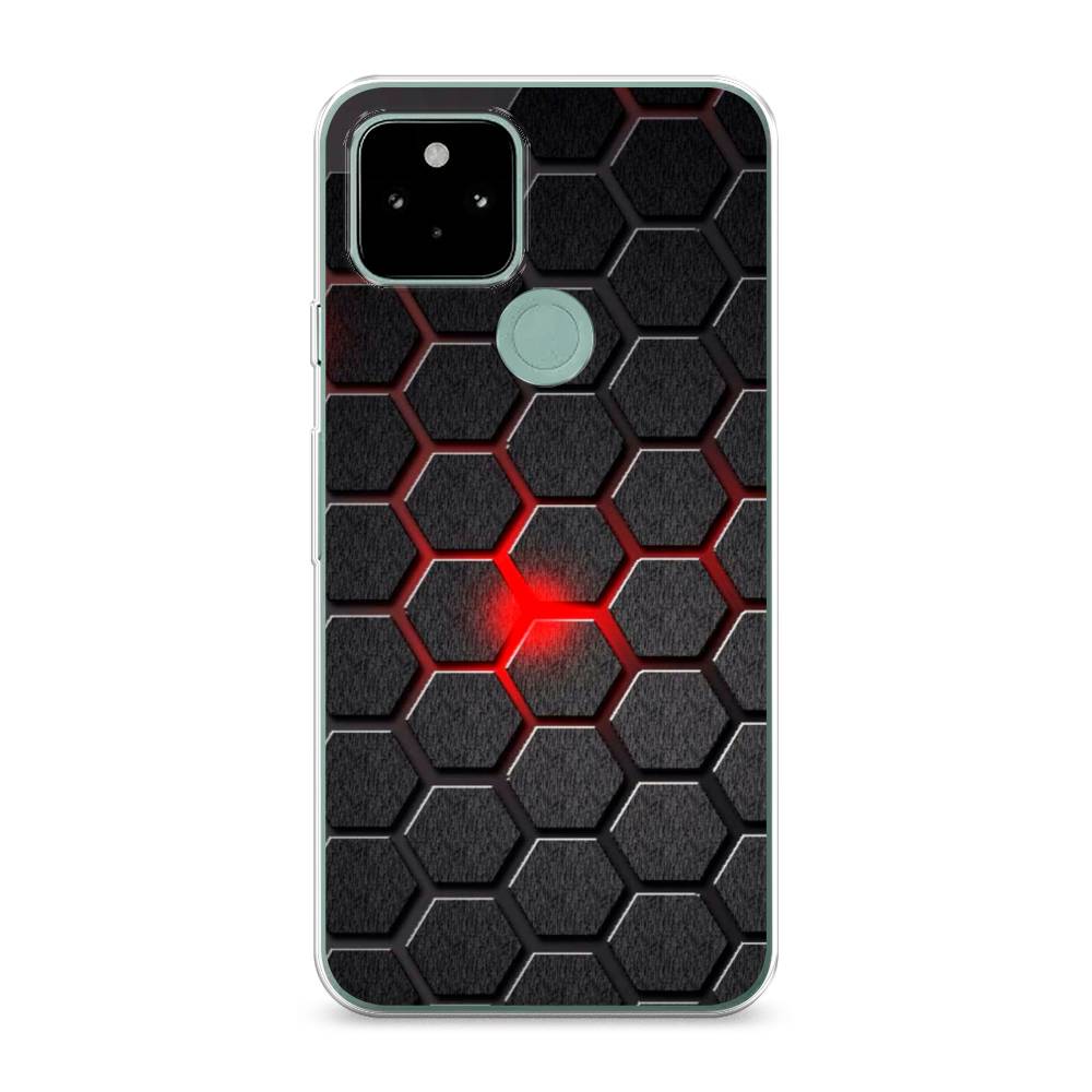 

Чехол для Google Pixel 5A "Соты красные", Красный;черный;серый, 271050-3