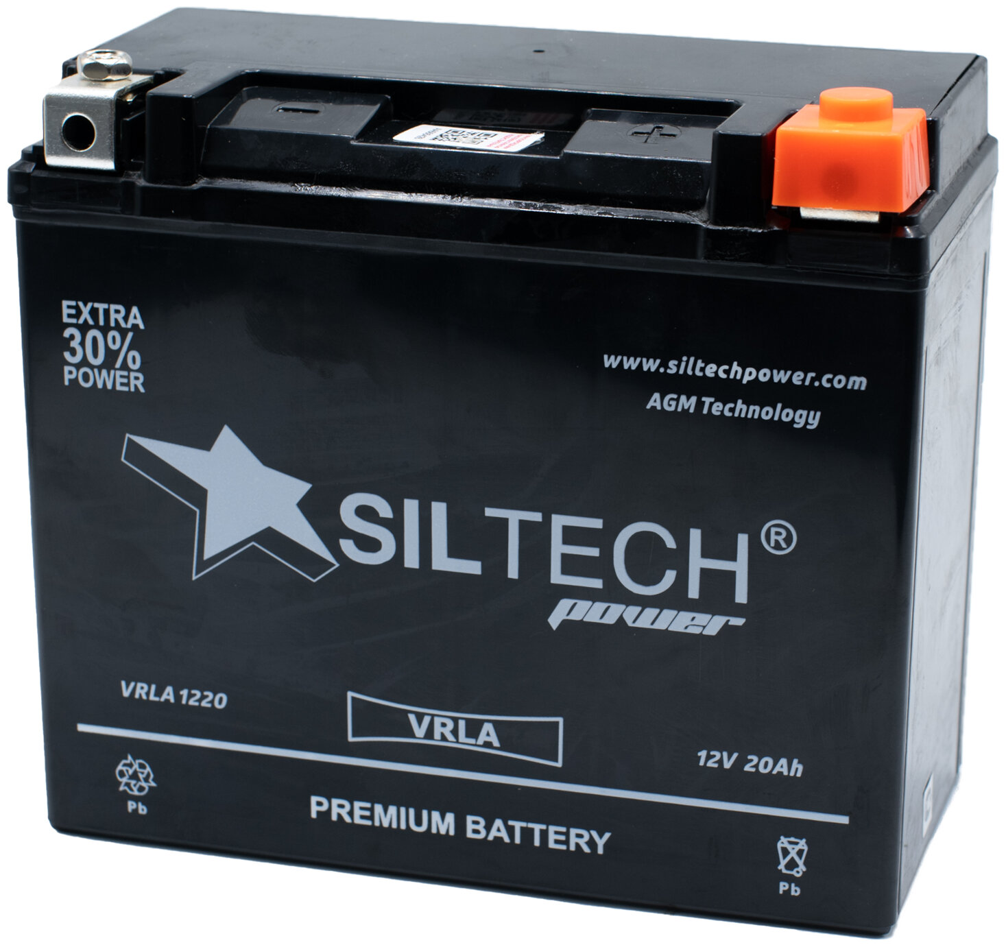 Аккумулятор SILTECH VRLA 1220 (YTX20L-BS/YTX20HL-BS) 20 Ач 270 А обратная полярность