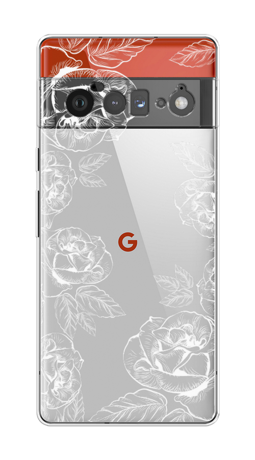 

Чехол на Google Pixel 6 Pro "Розы графика", Черный;серый, 270950-2