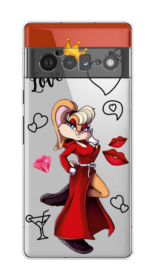 

Чехол на Google Pixel 6 Pro "Rich Lola Bunny", Красный;бежевый;оранжевый, 270950-6