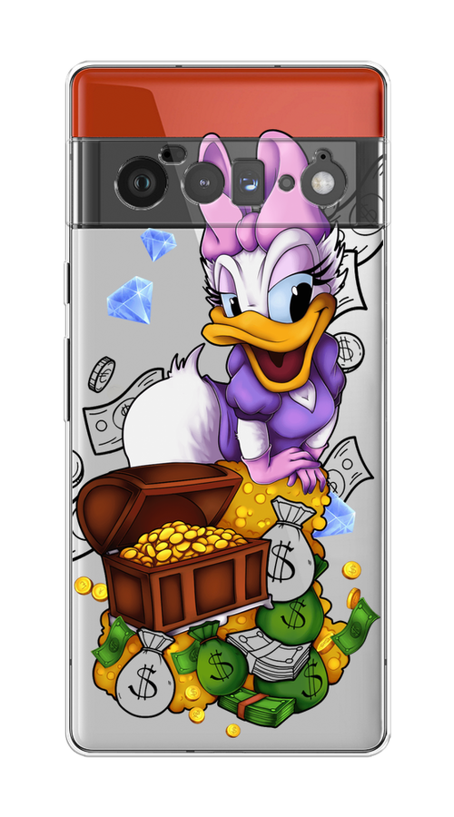 

Чехол на Google Pixel 6 Pro "Rich Daisy Duck", Коричневый;белый;фиолетовый, 270950-6