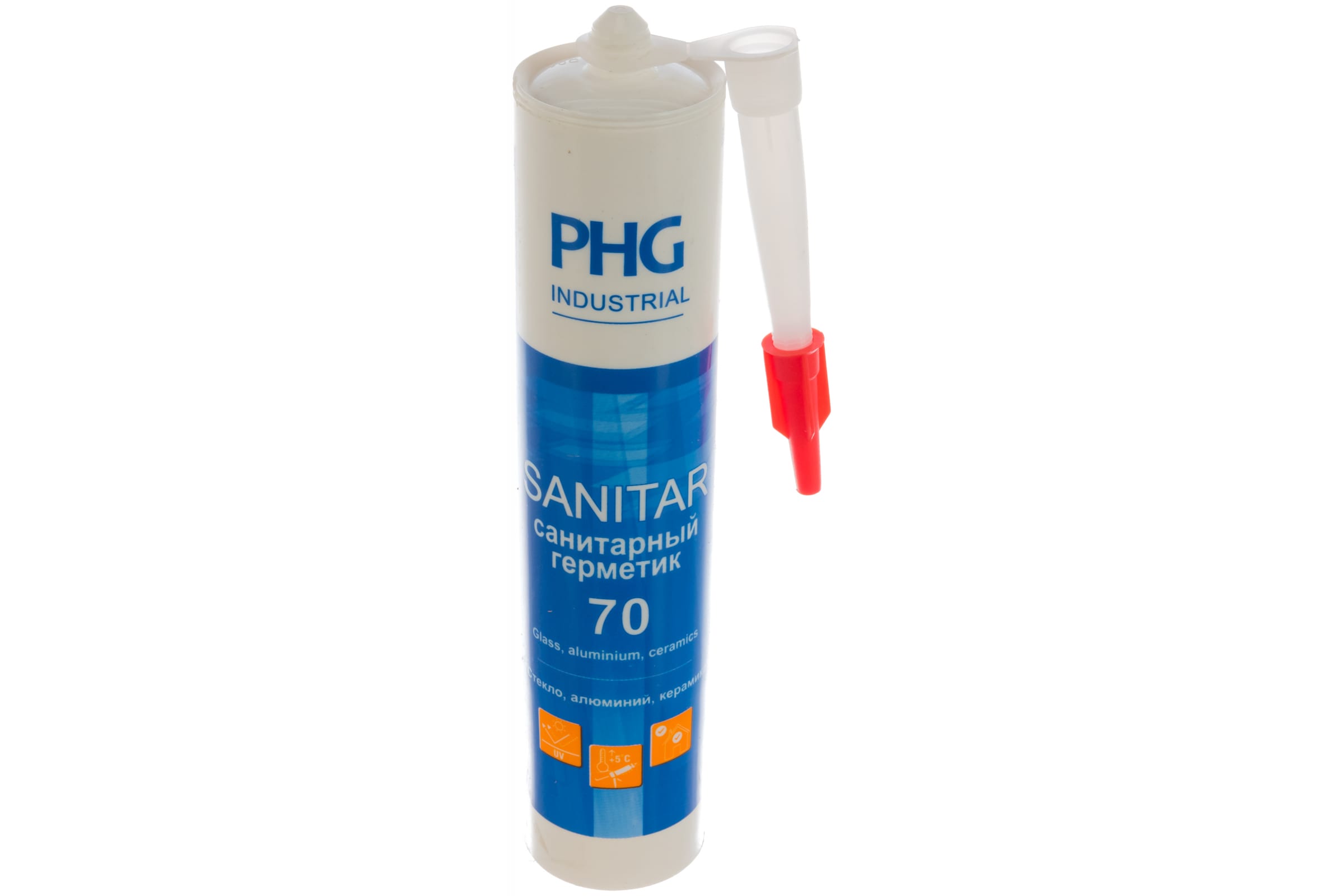 фото Phg industrial sanitar силиконовый санитарный герметик белый 280 ml 448748