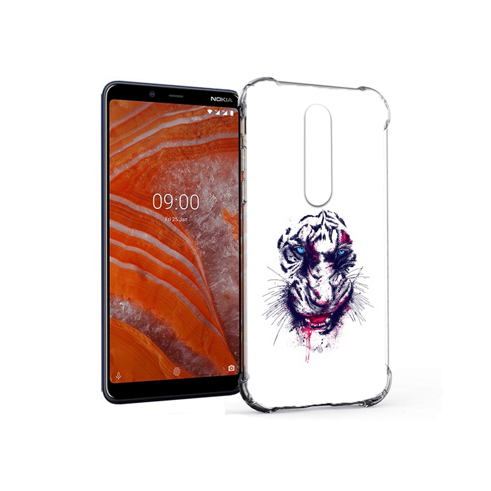 

Чехол MyPads Tocco для Nokia 3.1 Plus безумный тигр (PT121397.96.228), Прозрачный, Tocco