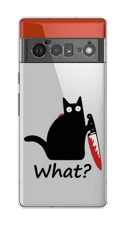 

Чехол на Google Pixel 6 Pro "Котик с ножом", Черный;красный, 270950-6