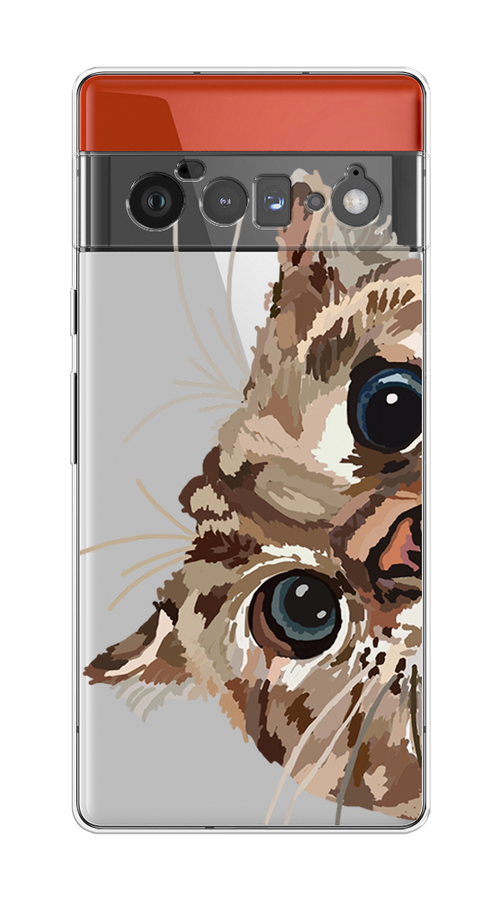 

Чехол на Google Pixel 6 Pro "Любопытный кот", Коричневый;синий;черный, 270950-1