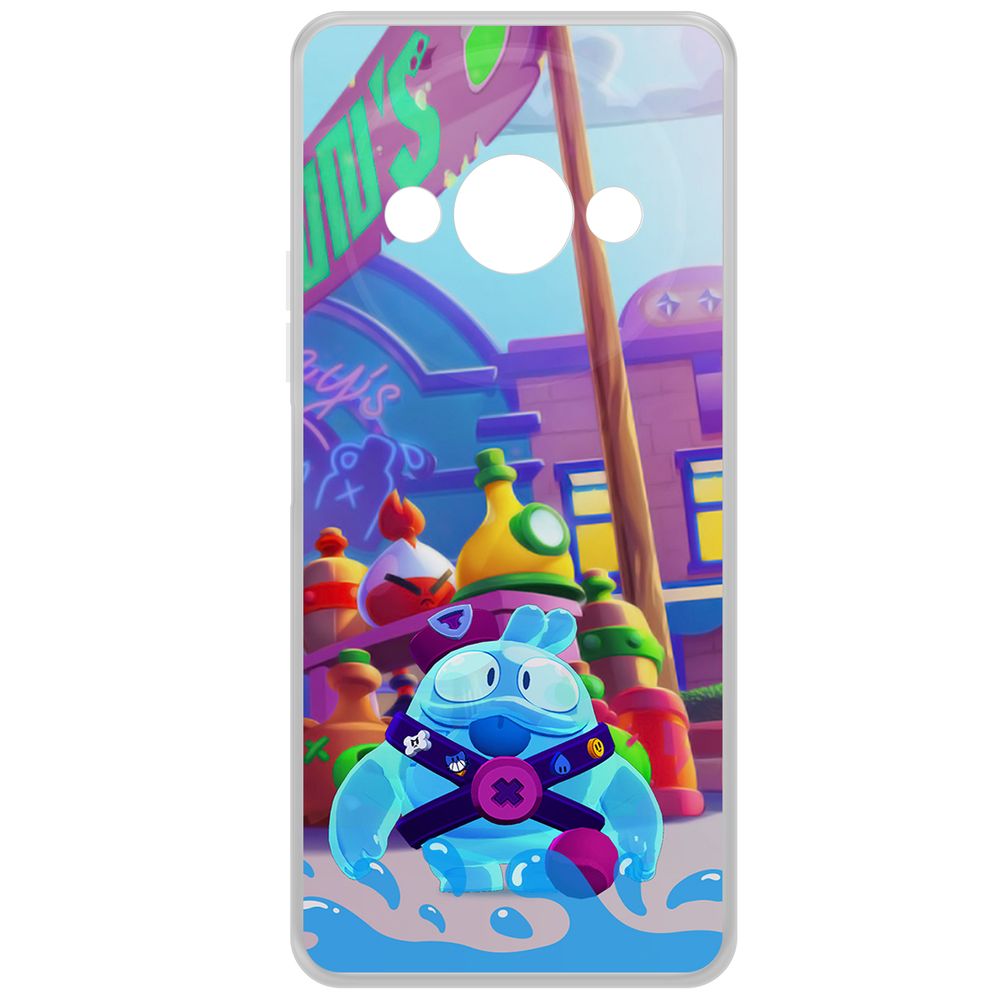 

Чехол-накладка Krutoff Clear Case Brawl Stars-Скуик для Xiaomi Redmi A3, Прозрачный