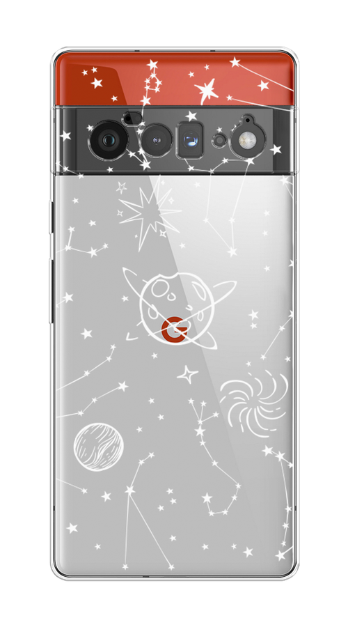 

Чехол на Google Pixel 6 Pro "Планеты в космосе", Белый, 270950-2