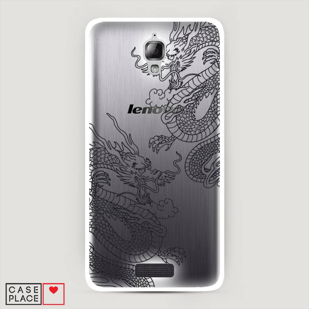 

Чехол на Lenovo S660 "Два китайских дракона", Серый;черный, 110650-1