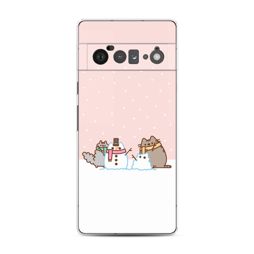 

Чехол для Google Pixel 6 Pro "Котики в снегу", Розовый;белый;серый, 270950-5
