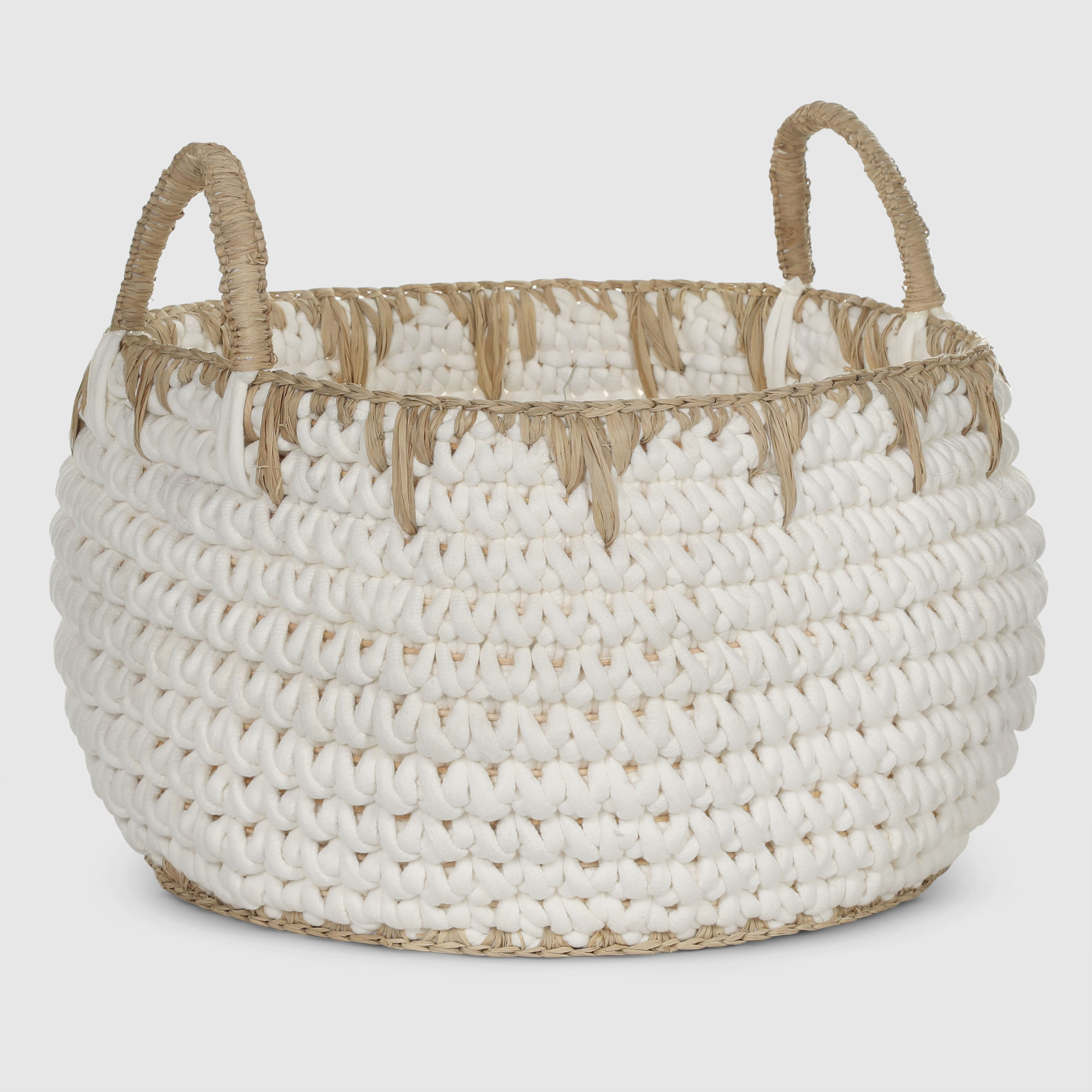 

Корзина универсальная Rattan Grand Deco Sumbu Putih 45 х 45 х 40 см бежево-белая