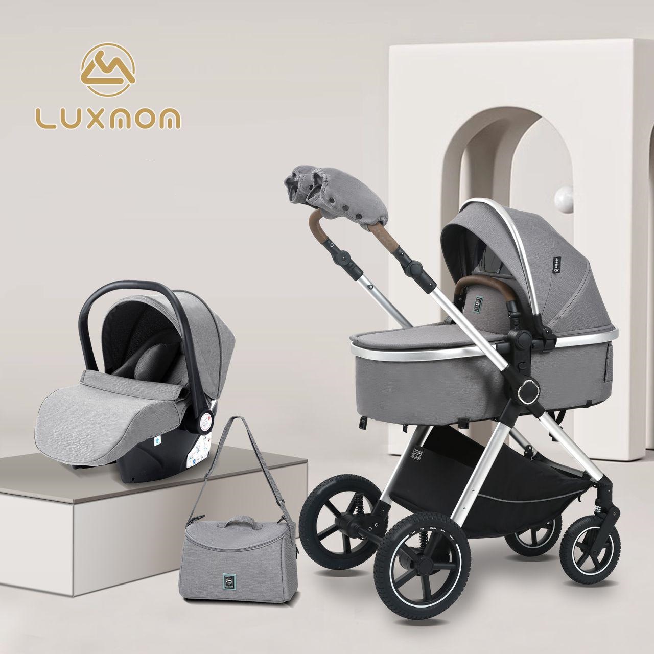 

Коляска-трансформер 3 в 1 Luxmom A6, серый, A6