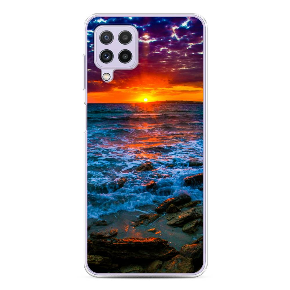 

Чехол на Samsung Galaxy A22/M22/M32 "Закат 1", Оранжевый;синий, 2103150-2