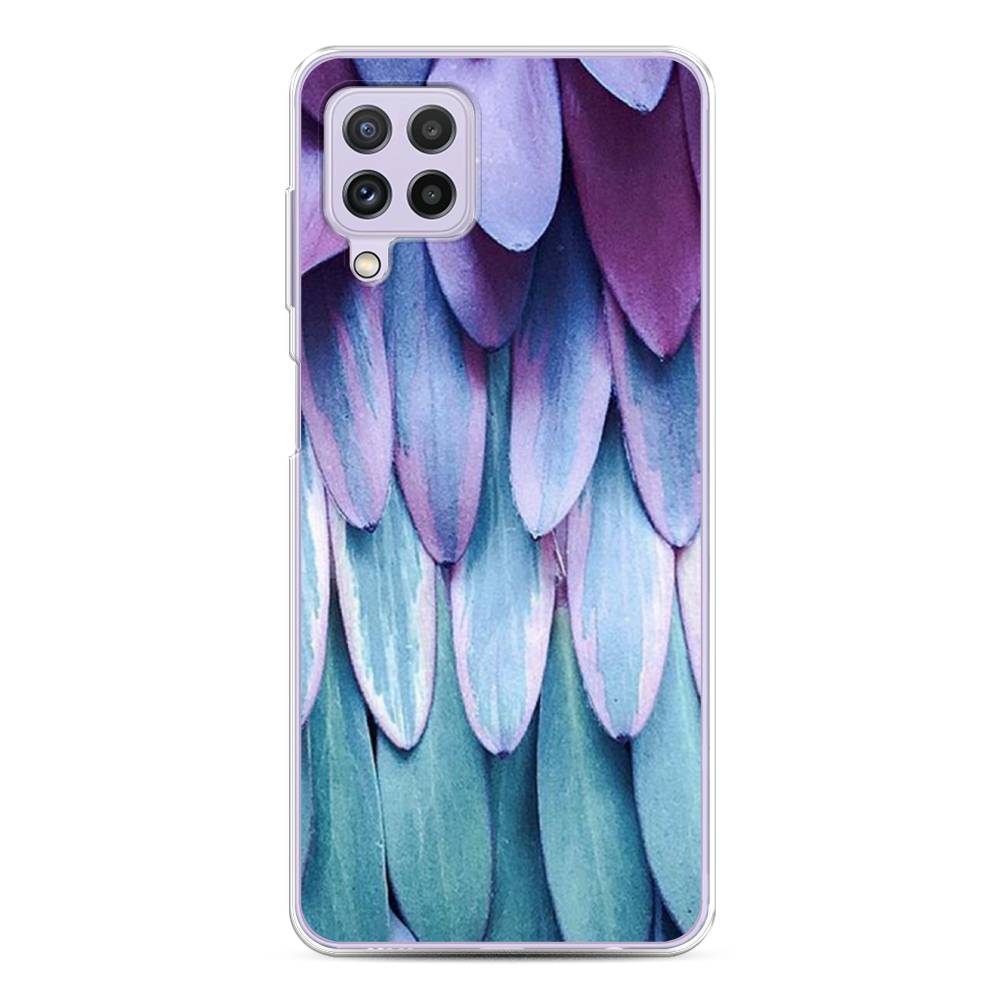 

Чехол для Samsung Galaxy A22/M22/M32 "Синее перо", Фиолетовый;голубой, 2103150-3
