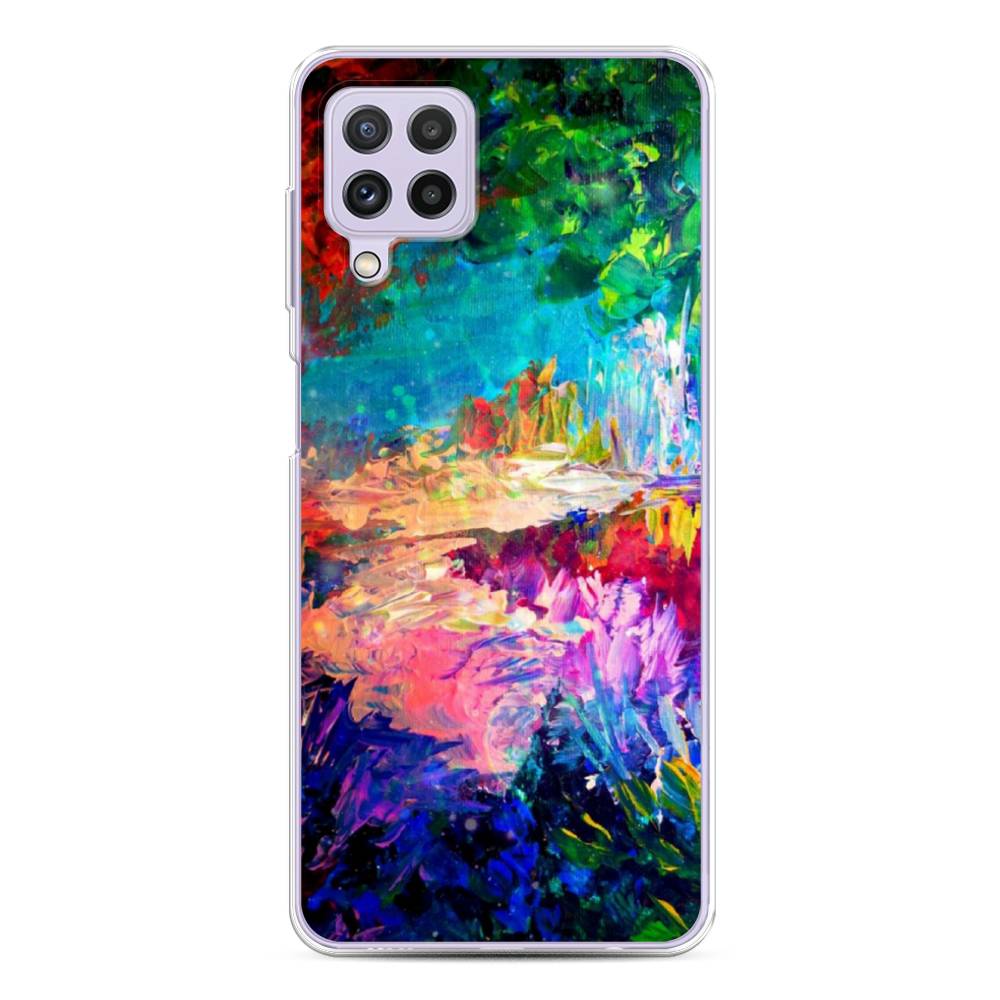 

Чехол на Samsung Galaxy A22/M22/M32 "Лес-гуашь", Синий;розовый;зеленый, 2103150-4