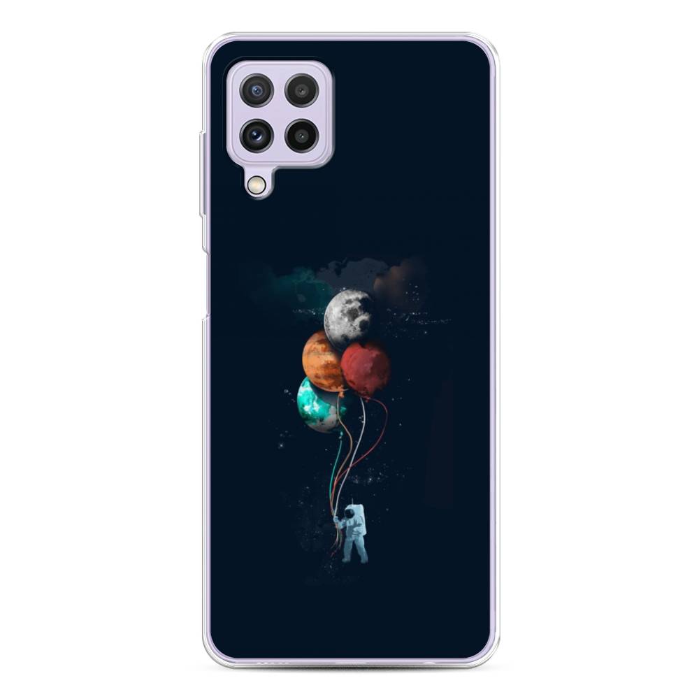 

Чехол на Samsung Galaxy A22/M22/M32 "Космонавт с шариками", Разноцветный, 2103150-4