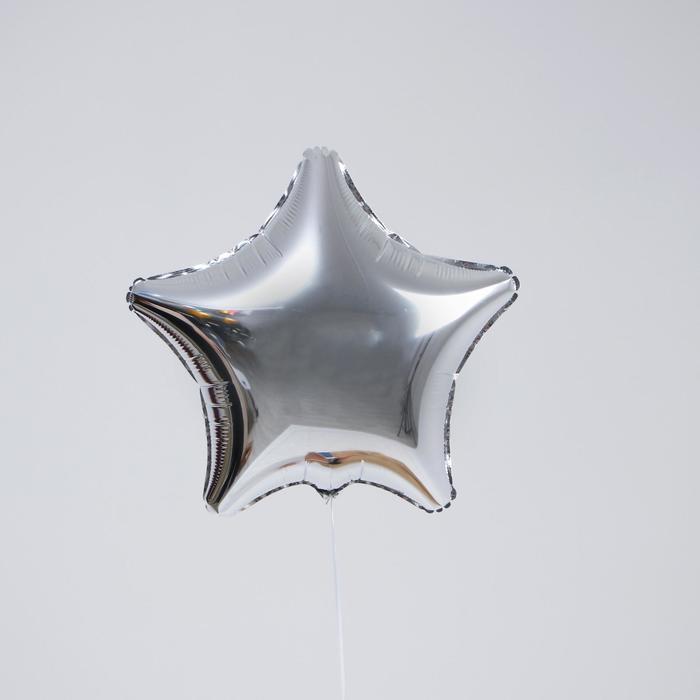 

Шар фольгированный 19", звезда, цвет серебро (5 шт), Серебристый