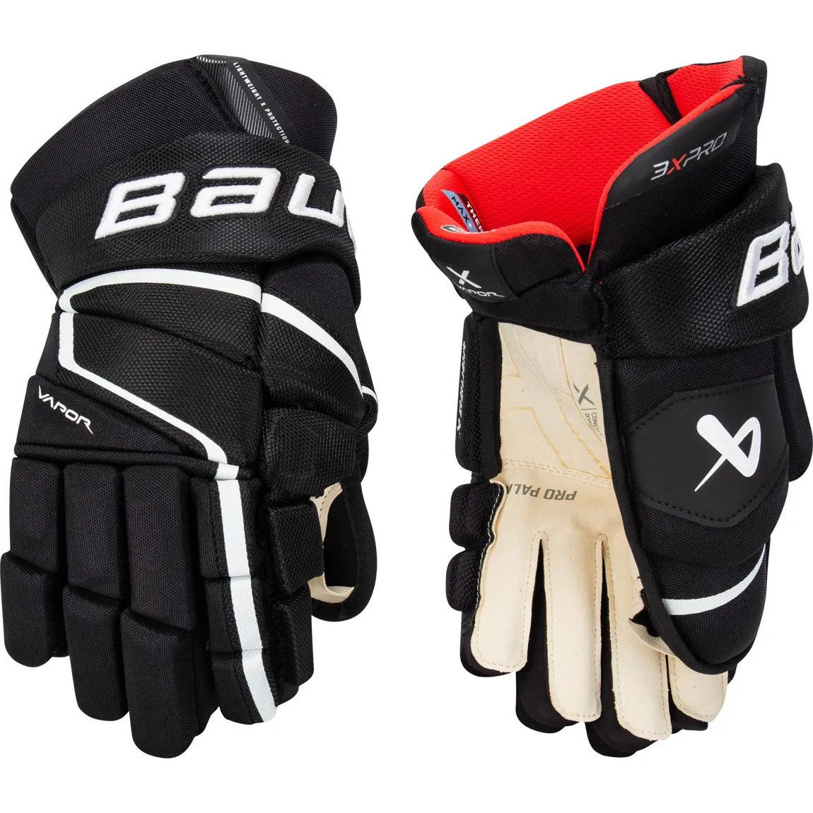 Перчатки хоккейные BAUER Vapor 3X Pro S22 INT 1059958 12 черный-белый