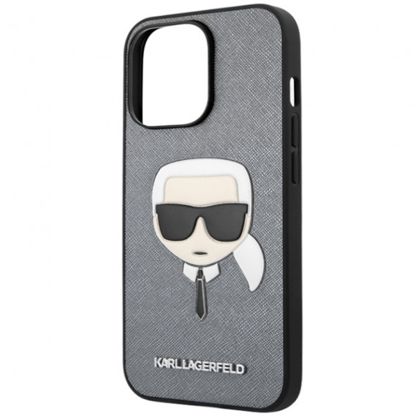 

Чехол iPhone 14 Pro Max Karl Lagerfeld Sakh, серебристый, iPhone 14 Pro Max KARL LAGERFELD SAKH