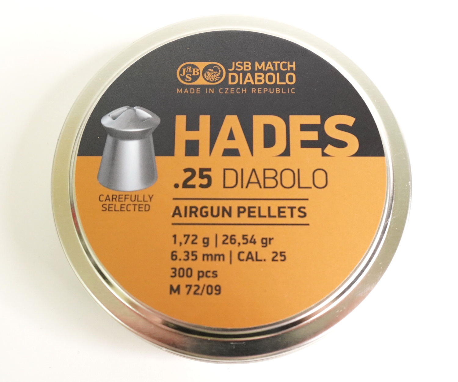 

Пули JSB Hades Diabolo 6,35 мм, 1,72 г (300 штук), Серебристый, Hades Diabolo