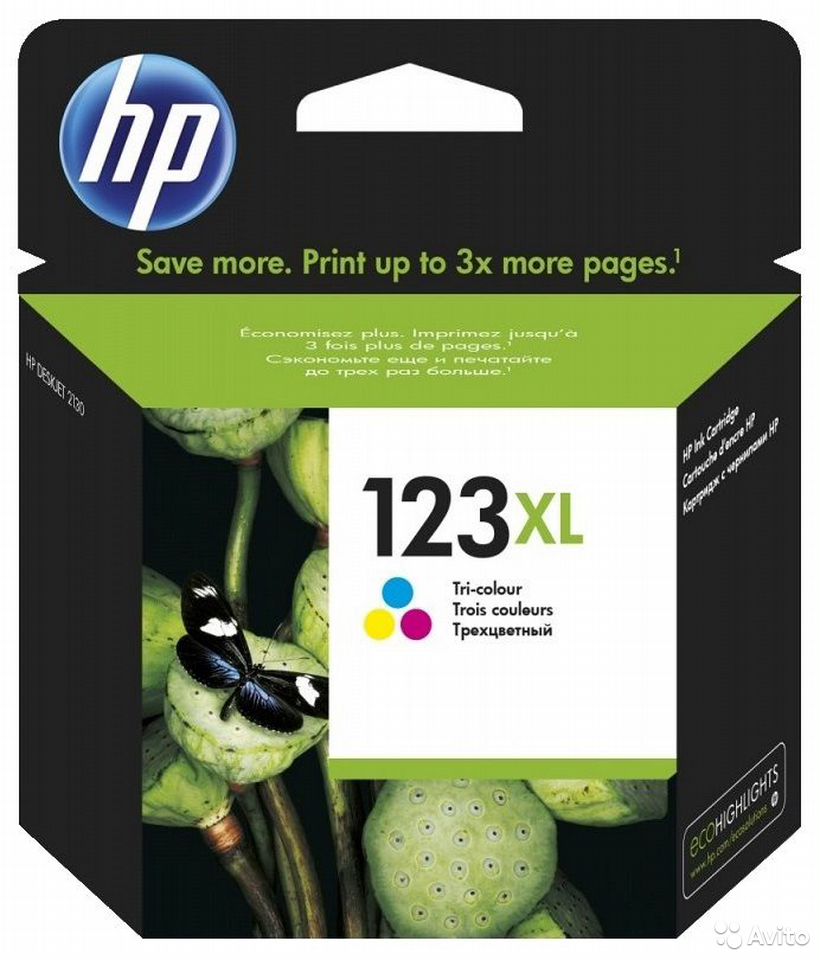 

Картридж для струйного принтера HP 123XL (F6V18AE) цветной, оригинал, F6V18AE