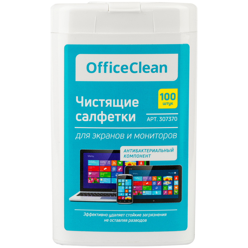 

Салфетка для экранов OfficeClean в малой плоской тубе, 100 шт, в малой плоской тубе, 100 шт