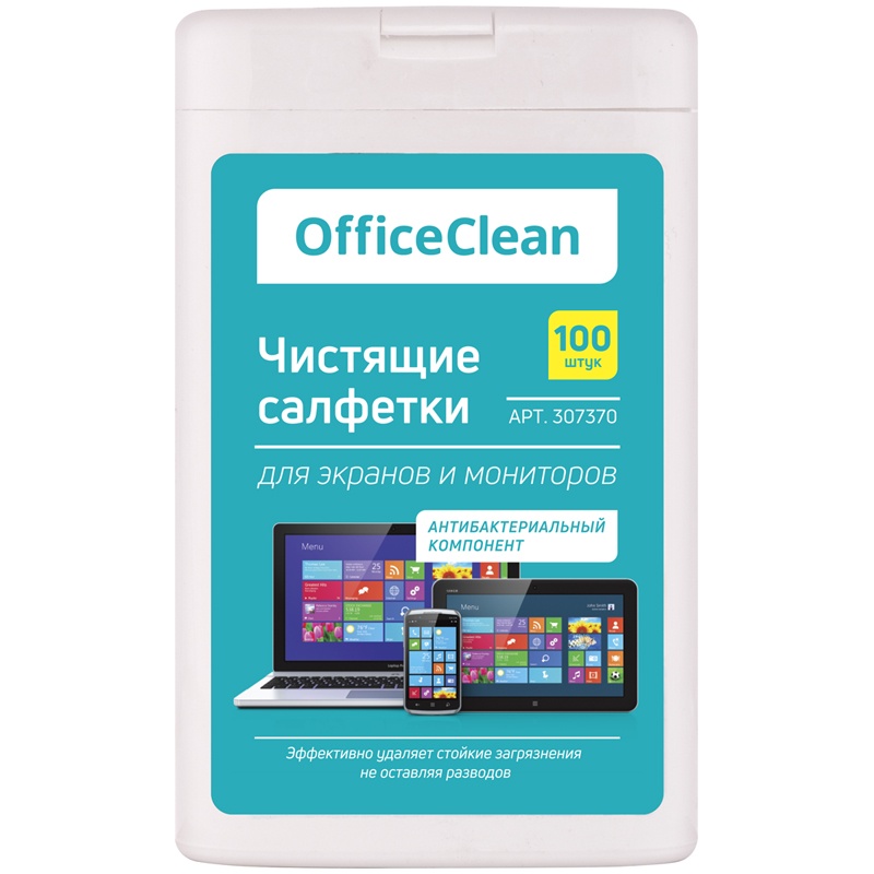 фото Officeclean для экранов и мониторов, 100 шт, малая плоская туба