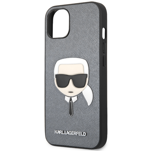 фото Чехол iphone 14 plus karl lagerfeld sakh, серебристый nobrand