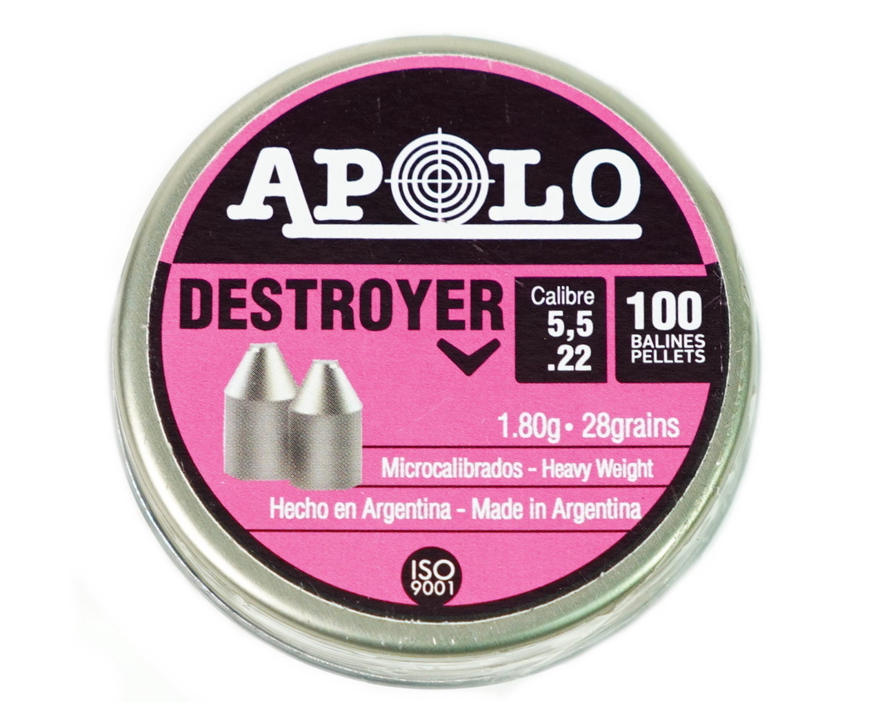

Пули Apolo Destroyer 5,5 мм, 1,8 г (100 штук), Серебристый, Destroyer