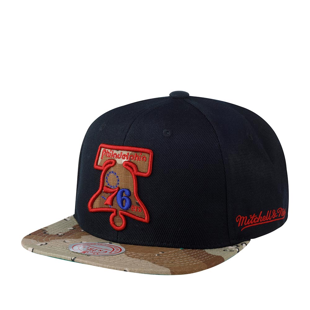 Бейсболка MITCHELL NESS HHSS1101-P76YYPPPBLCK Philadelphia 76Ers NBA черная/коричневая