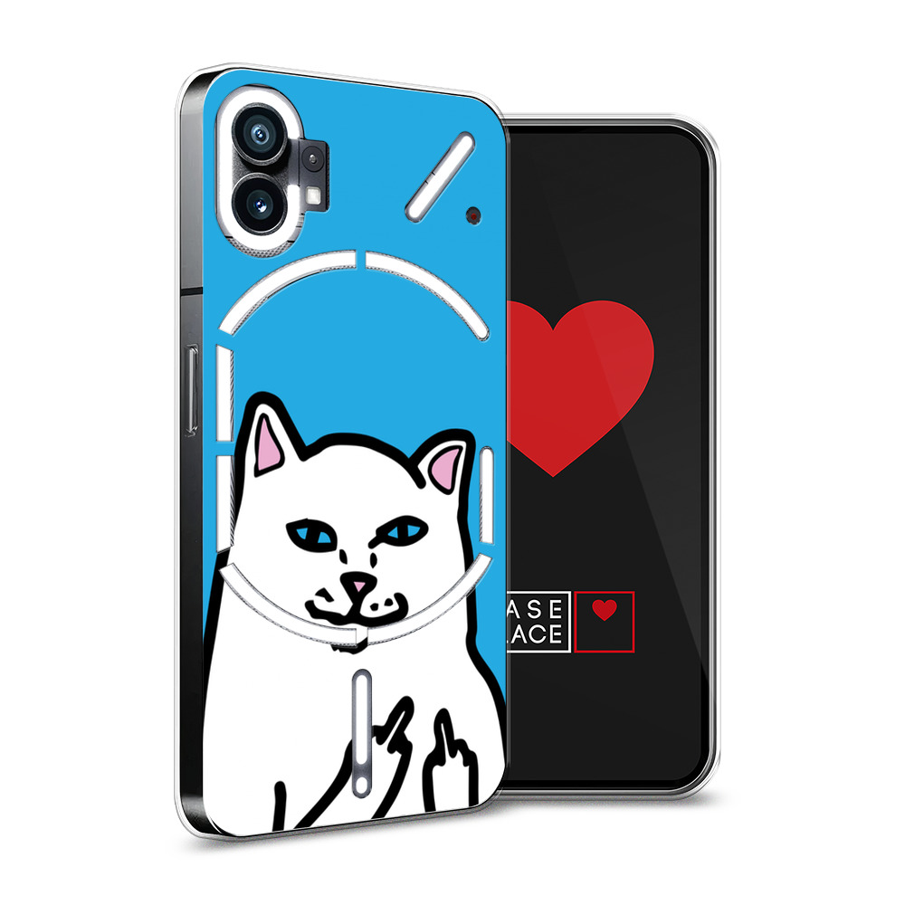 

Силиконовый чехол Awog "Кот жесть" для Nothing Phone 1, Голубой, 3300150-9