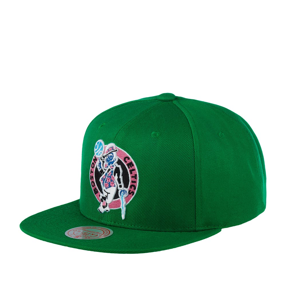 Бейсболка унисекс MITCHELL NESS 6HSSSH20056-BCEGREN Boston Celtics NBA зеленая, one size