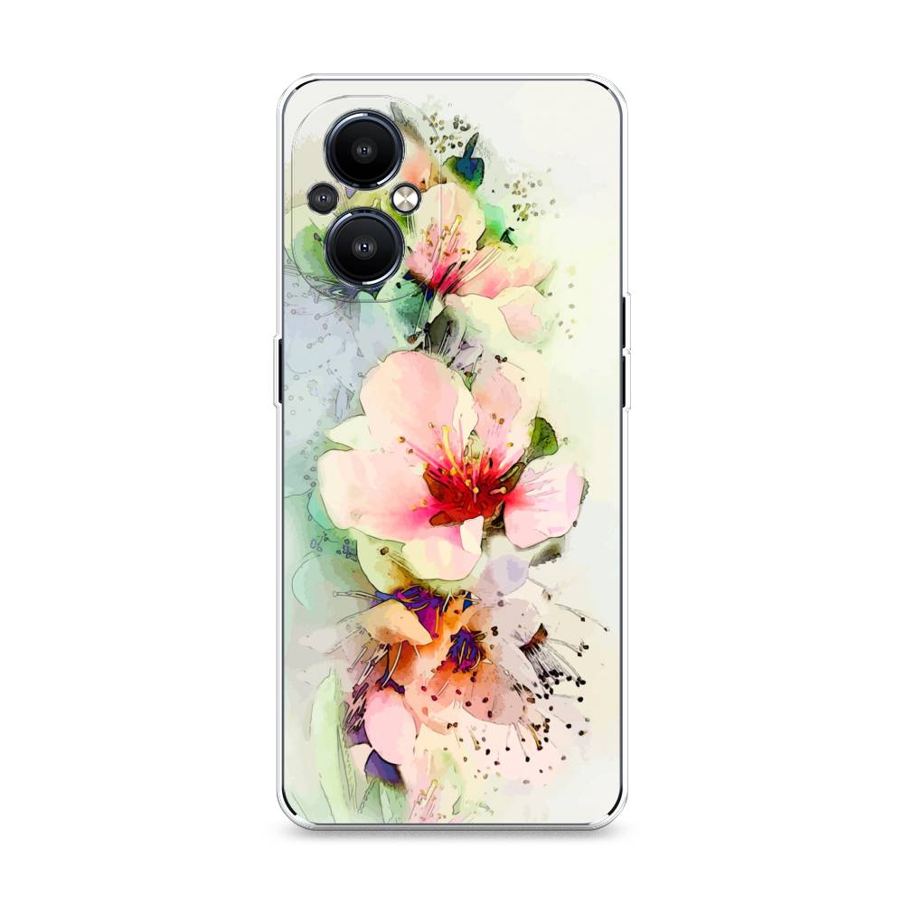 

Чехол на OnePlus Nord N20 "Нежные цветы", Зеленый;розовый, 152550-2