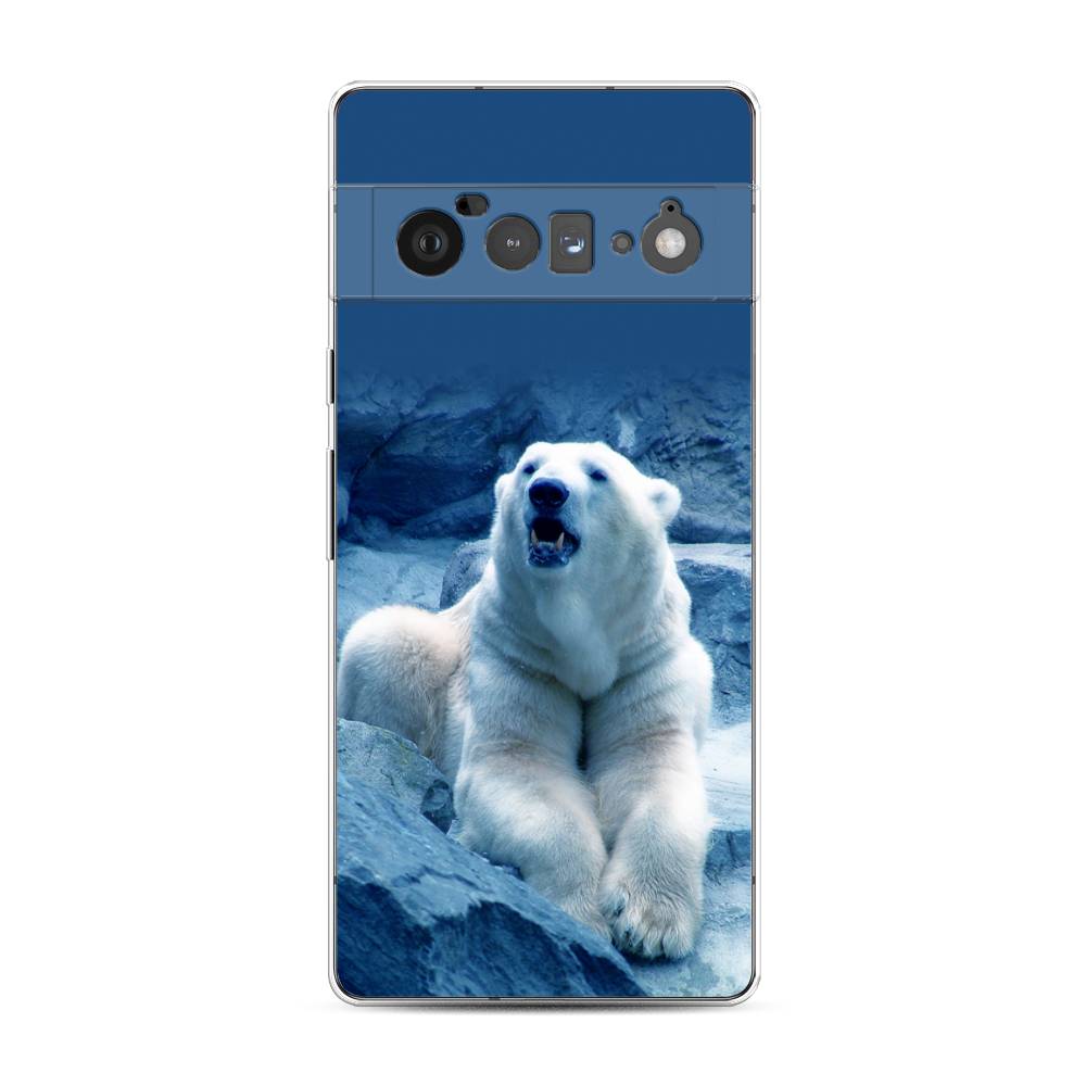 

Чехол для Google Pixel 6 Pro "Белый медведь", Голубой;белый, 270950-1