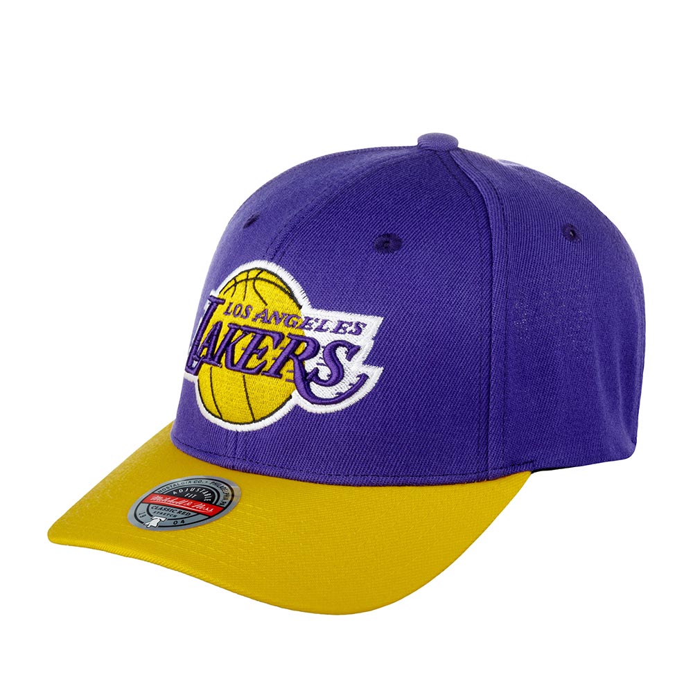 Бейсболка MITCHELL NESS HHSS3265-LALYYPPPPRYW Los Angeles Lakers NBA фиолетовая/желтая