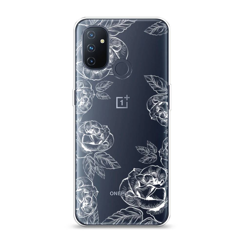 

Чехол на OnePlus Nord N100 "Розы графика", Черный;серый, 152450-2