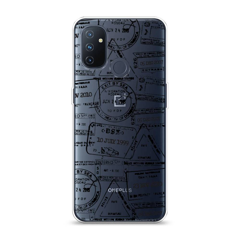 

Чехол на OnePlus Nord N100 "Visa stamps 2", Белый;черный;серый, 152450-2