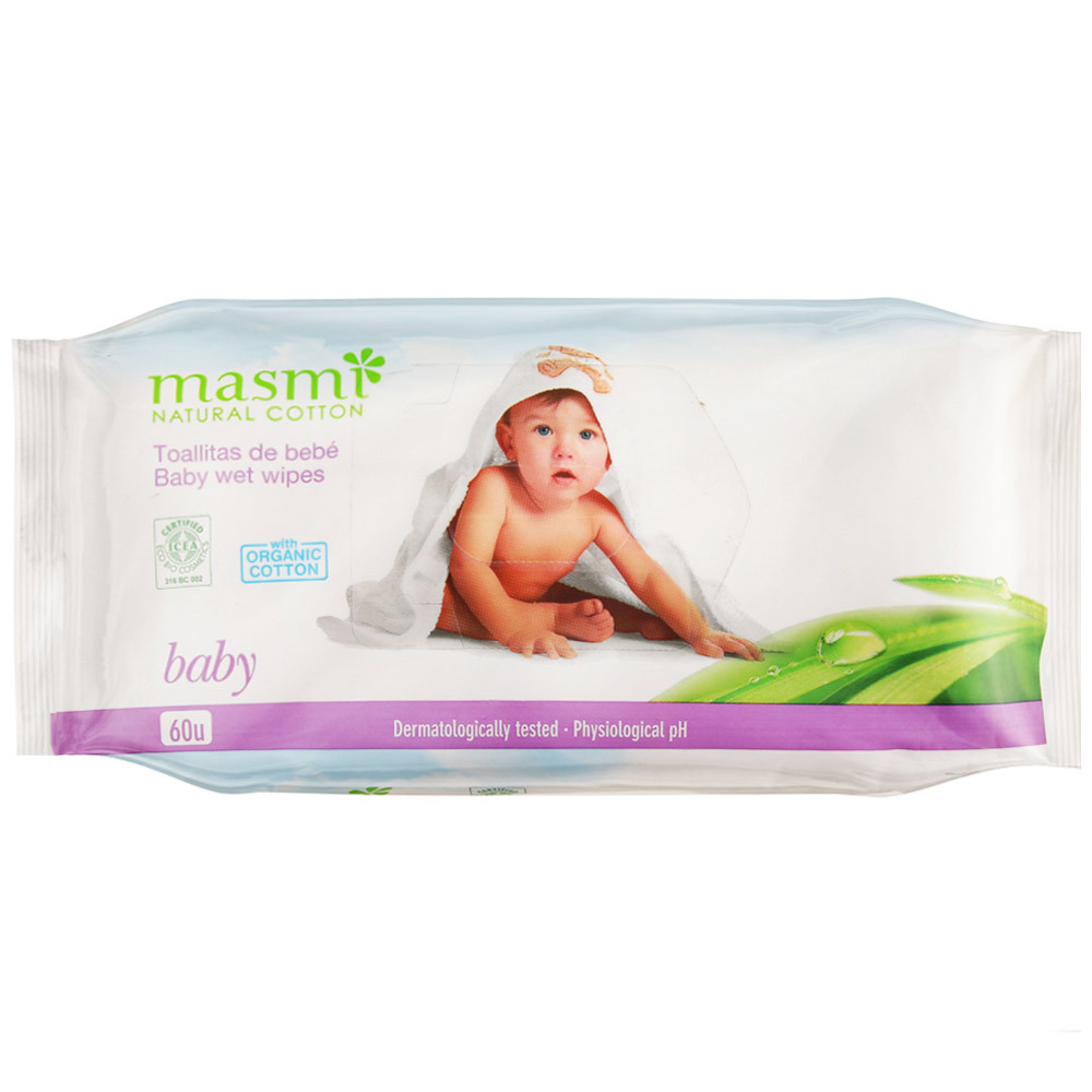 Влажные салфетки детские Masmi Natural Cotton 60 штук