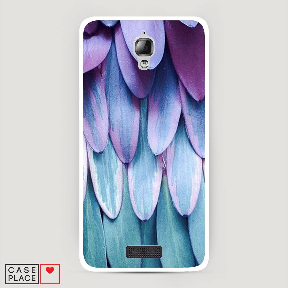 

Чехол на Lenovo S660 "Синее перо", Фиолетовый;голубой, 110650-3