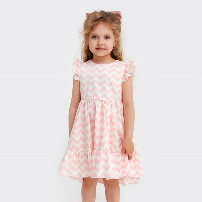 

Платье детское KAFTAN «Зигзаг», размер 34 (122-128), цвет белый/розовый, Summer cotton KAFTAN KIDS