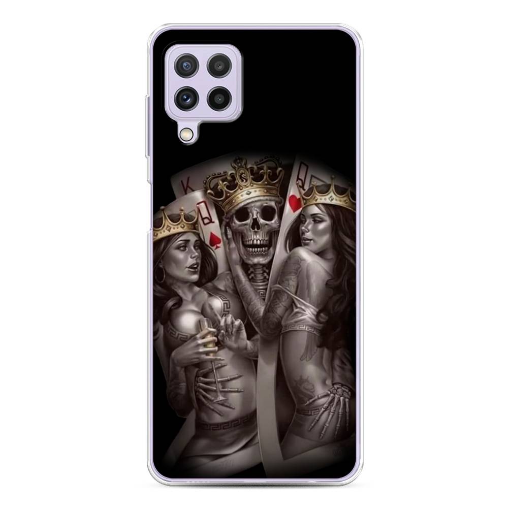 

Чехол на Samsung Galaxy A22/M22/M32 "Карты король и королевы", Серый;желтый, 2103150-6